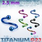 utspeb25 anodized titanium g23 spiral, with two 2.5mm balls