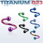 utspeb anodized titanium g23 eyebrow spiral twister w 3mm ball