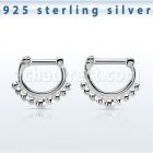 vsepn14 silver septum clicker 14g w big balls
