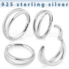 vsghe16 silver hinged segment ring 16g double plain