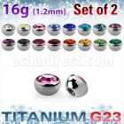 xuhjb3 titanium bezel set half jewel balls 2pcs