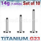 xulb14g pack of titanium g23 labret post w threading of 14g