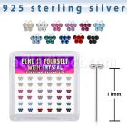 yxbufm36 silver bend it yourself nose studs 22g butterfly 36