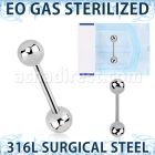 zbbg sterilized 316l steel tongue barbell with two 6mm balls