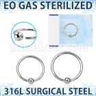 zbedr20 sterilized annealed 316l steel ball closure ring 2mm