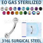zbne2c eo gas sterilized piercing surgical steel eyebrow banana 3mm balls
