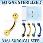 zbnetb sterilized pvd plated steel eyebrow banana two balls