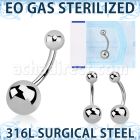 zbng sterilized 316l steel belly banana with 5 8mm steel ball