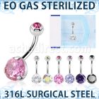 zbnrdz8jb sterilized steel belly banana 14g cz jewel ball