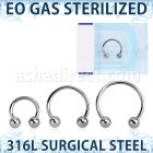zcbeb4 eo gas sterilized 316l steel circular barbell 4mm balls
