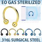 zcbetb sterilized pvd plated steel circularbarbell two balls