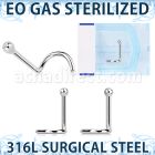 znsb sterilized 316l steel nose screw 20g 2mm ball top