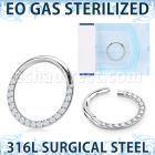 zsgsh11 sterilized steel hinged segment ring cz at side