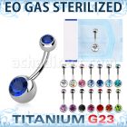 zubn2cg sterilized titanium g23 belly banana w 85mm jewel ball