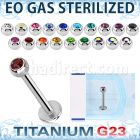 zulbc3 eo gas sterilized piercing titanium g23 labret color crystal ball