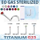 zunsc sterilized titanium g23 nose screw w bezel crystal top