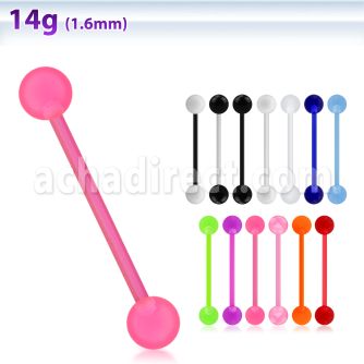 abbuv flexible acrylic tongue barbell with 6mm uv balls