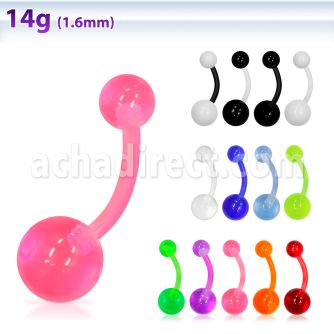 abnuv flexible acrylic belly banana with 5mm 8mm uv ball