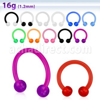 acbevb flexible acrylic circular barbell with 3mm uv ball