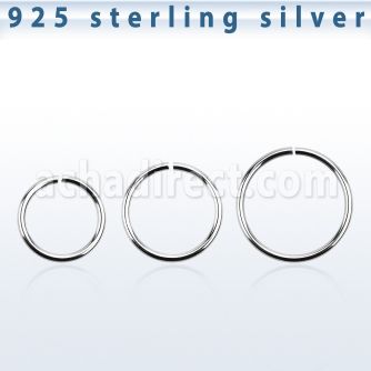 agsel18 1mm sterling silver seamless ring with diameter 8 12mm