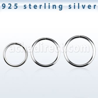 agsel22 925 silver seamless ring, 22g (0.6mm) outer diameter