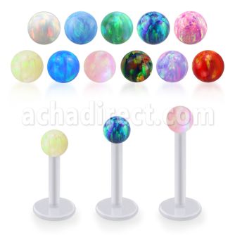 albop3 bio flex labret w 3mm synthetic opal ball