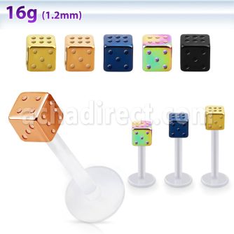 albtd4 bio flex labret w 4mm pvd plated steel dice