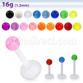 albuvb3 bio flex labret w 3mm acrylic uv ball