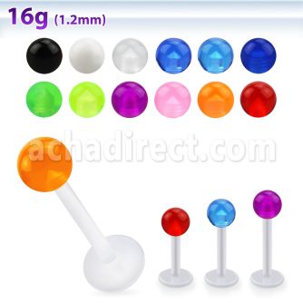albuvb4 bio flex labret w 4mm acrylic uv ball