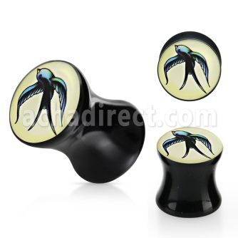 apgdd acrylic double flared plug with left facing dove logo