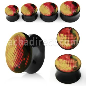 apgqq acrylic double flared plug with disco ball logo