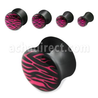 apgr acrylic double flared plug with zebra stripes logo
