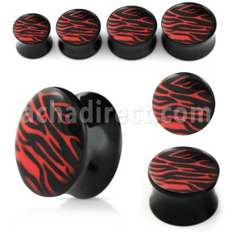 apgr acrylic double flared plug with zebra stripes logo