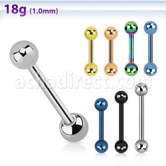 bb18b3 surgical steel eyebrow barbell with two 3mm balls