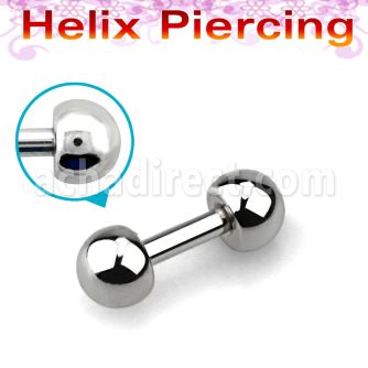bber28 316l steel helix piercing with 5mm half steel balls