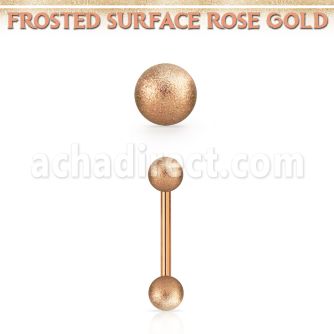 bbettfo3 rose gold steel eyebrow barbell w 3mm frosted steel ball