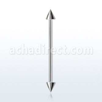 bbindcn4 1 6mm 316l steel industrial barbell with 4mm cones