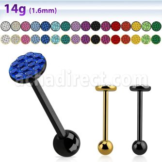 bbmtj4 anodized 316l tongue barbell round top 5mm steel ball