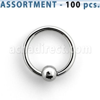 blk228a bulk of 1mm 316l steel ball closure rings with 3mm ball