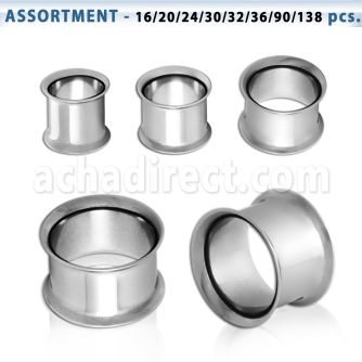 blk248 high polished 316l steel double flared flesh tunnel