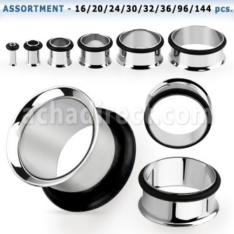blk250 high polished 316l steel flared tunnel with rubber o ring