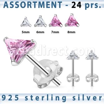 blk260m sterling silver earring stud with 5 8mm triangle cz