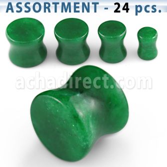blk273 bulk of real jade double flare stone plugs