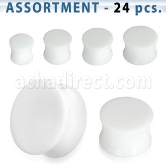 blk275 bulk of double flared ivory stone plugs