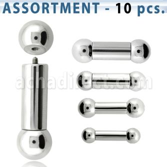 blk388 polished 316l steel gauge tongue barbell 2 5 9 2mm ball