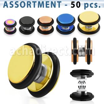 blk412 anodized steel magnetic fake plug with o rings in colors