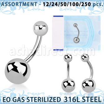 blk472 316l steel belly banana with 5 8mm steel ball