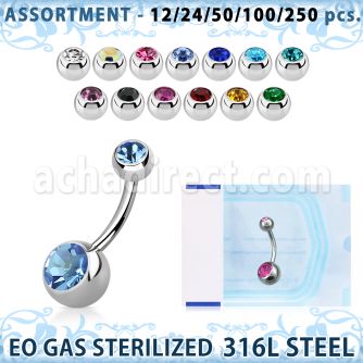 blk484 316l steel belly banana w 8 5mm jewel ball