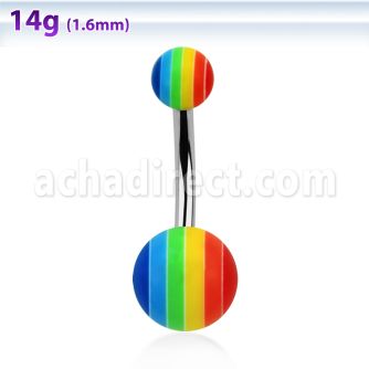 bnbd 316l steel belly banana with 5 8mm acrylic bead ball