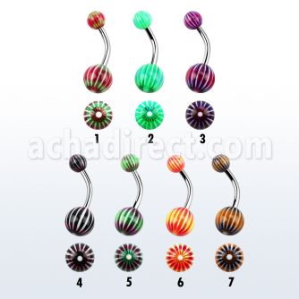 bndxd 316l steel belly banana w 5 8mm bulls eye design ball